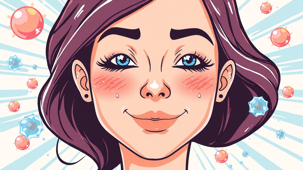 콜라겐 효능: 탄력 & 주름 개선 (cartoon 스타일)