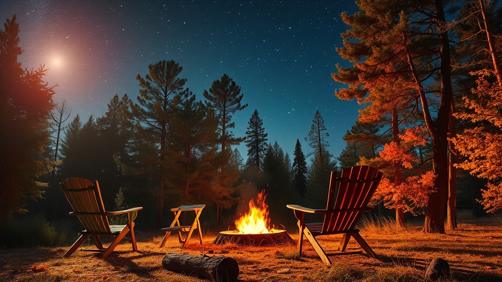 가을 캠핑 명소 추천 (realistic 스타일)