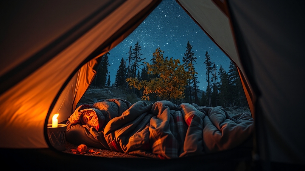 텐트 및 침낭 선택 가이드 (realistic 스타일)