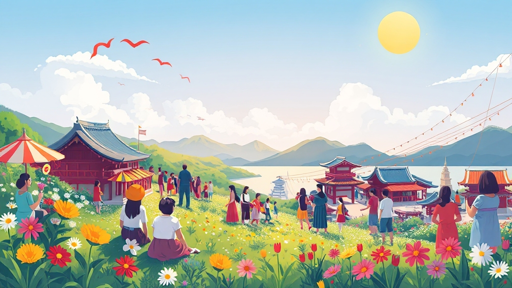 2025 전국 축제 총정리: 서울/강원/충청/전라/경상/제주 지역별 완벽 가이드 7 제주도 축제 (illustration 스타일)