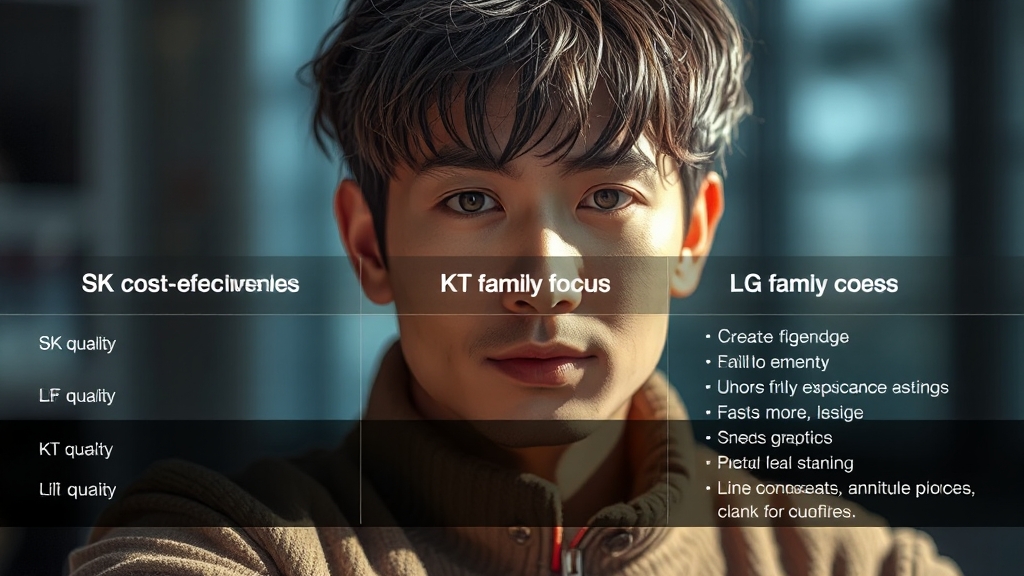 통신사별 특징 비교 (realistic 스타일)