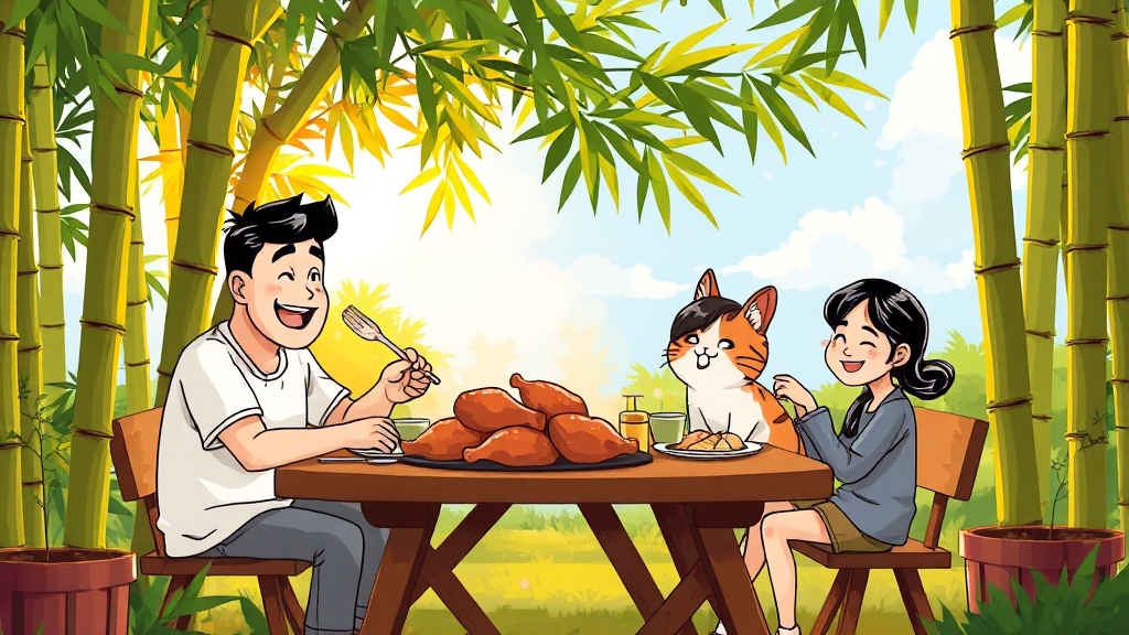 대숲골농원: 맛과 분위기 (cartoon 스타일)