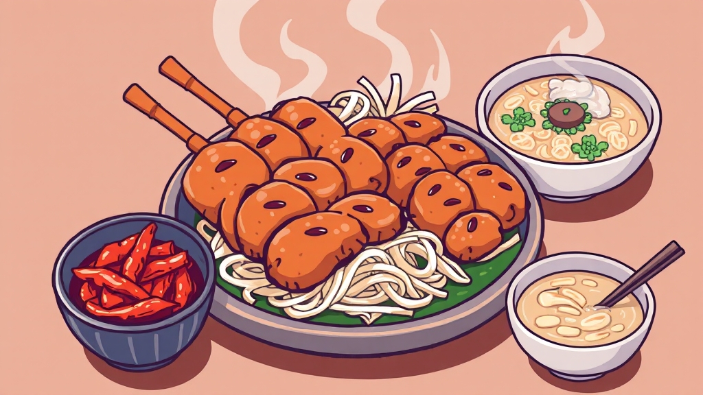 기본 반찬 및 곁들임 (cartoon 스타일)