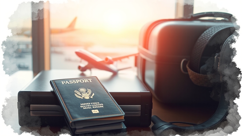 여행 전 준비: 여권, 비자, 보험 (watercolor 스타일)