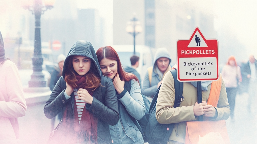 소매치기, 절도 예방 및 대처 (watercolor 스타일)