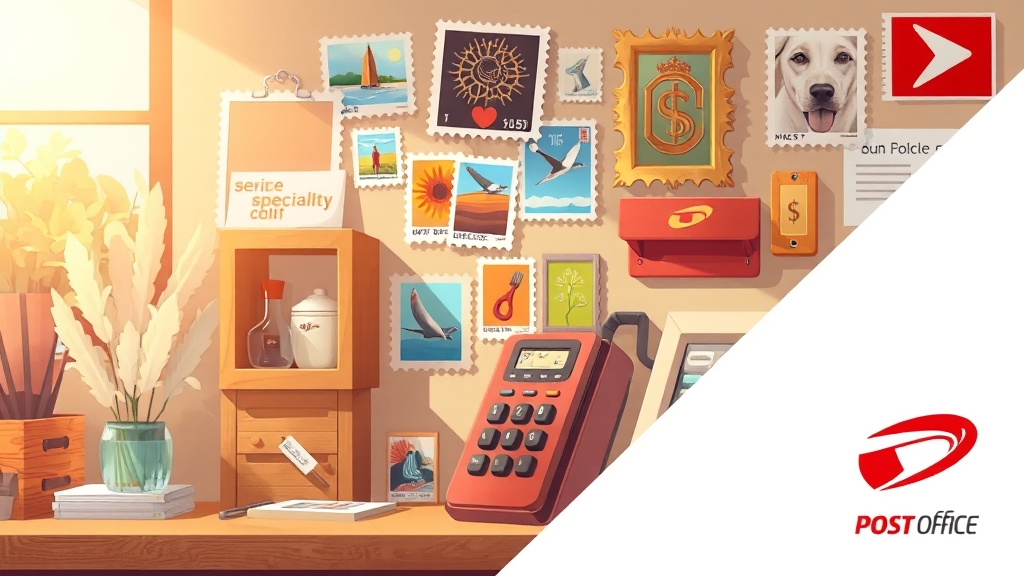 우체국 쇼핑 및 기타 서비스 (realistic 스타일)