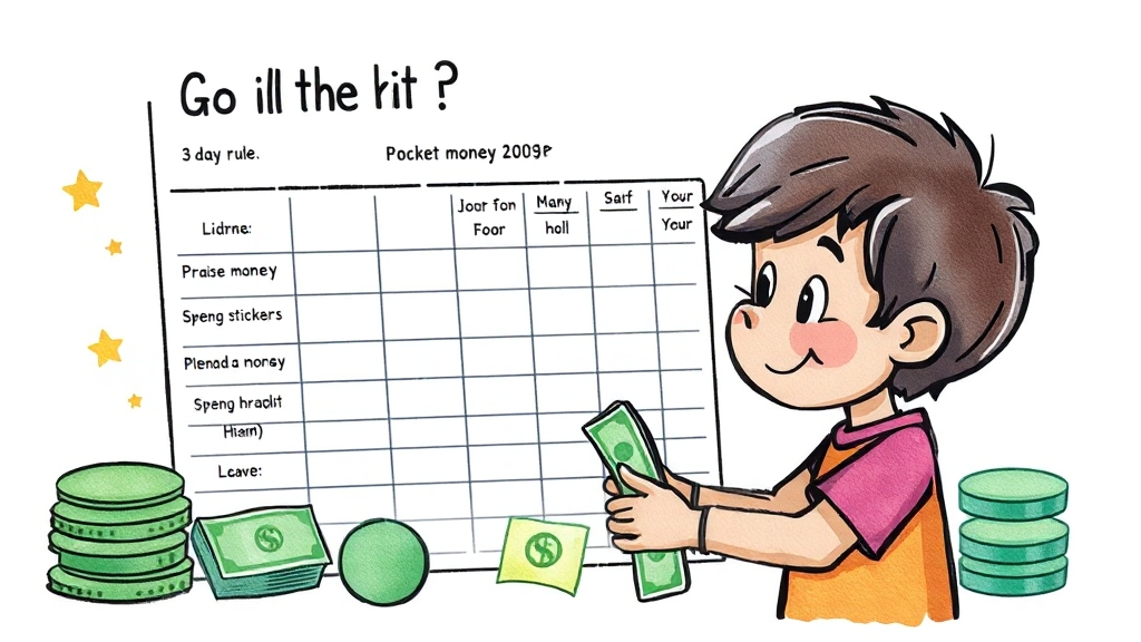 용돈 관리 교육: 소비 습관 만들기 (cartoon 스타일)