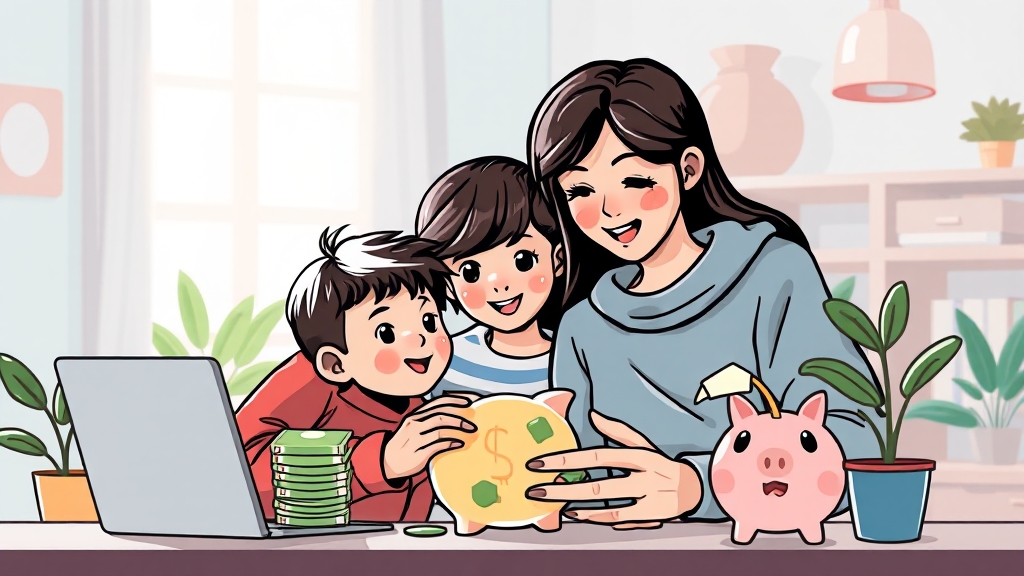 현영의 자녀 경제 교육 비법: 돈 성향 파악부터 주식 투자까지! 8 부자 습관 기르기 실전 테스트 (cartoon 스타일)
