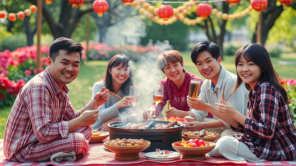 먹거리 마당 및 장터 정보 (realistic 스타일)