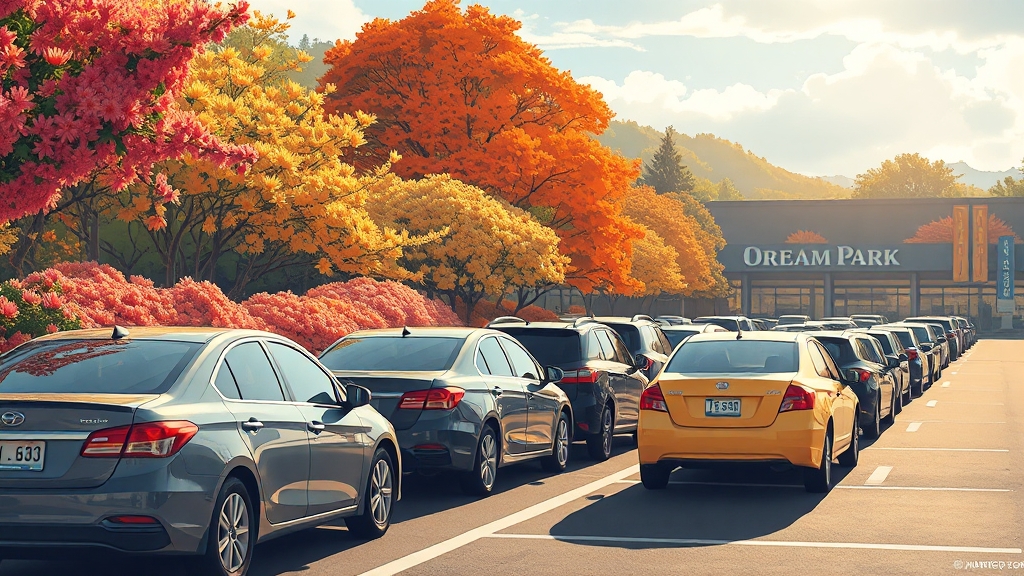 교통 정보 및 주차 안내 (illustration 스타일)