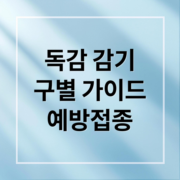 독감 vs 감기 증상별 구별법: 예방접종 시기, 합병증 위험, 대처법 완벽 가이드