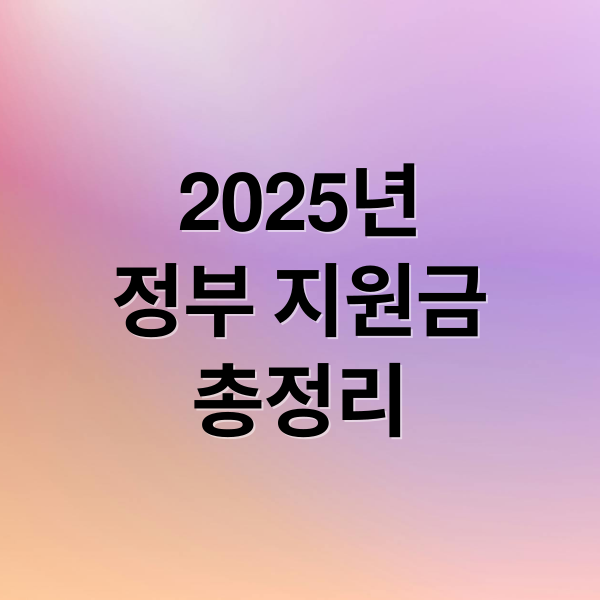 [2025년 10월 최신] 정부 지원금 총정리: 대상별 신청 방법부터 중복 수급 극대화 전략까지