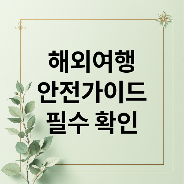 [필수] 해외여행 안전 가이드: 소매치기/분실 대비 준비물 체크리스트 및 위기 대처법