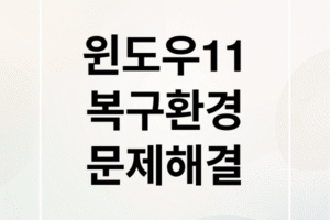 [긴급 해결] 윈도우 11 복구 환경 키보드/마우스 오류: 원인, 복구 USB 제작 및 해결법 총정리