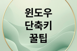 윈도우 단축키, 화면 캡처, 바탕화면 이동, 실무 필수 기능, 총정리