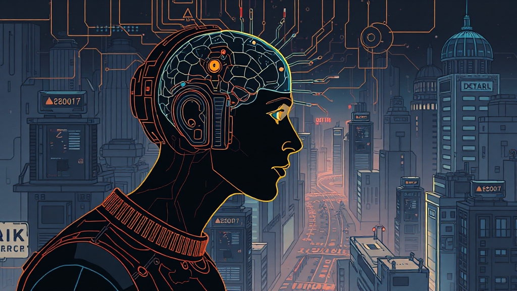 미래 기술과 사회 문제 (illustration 스타일)