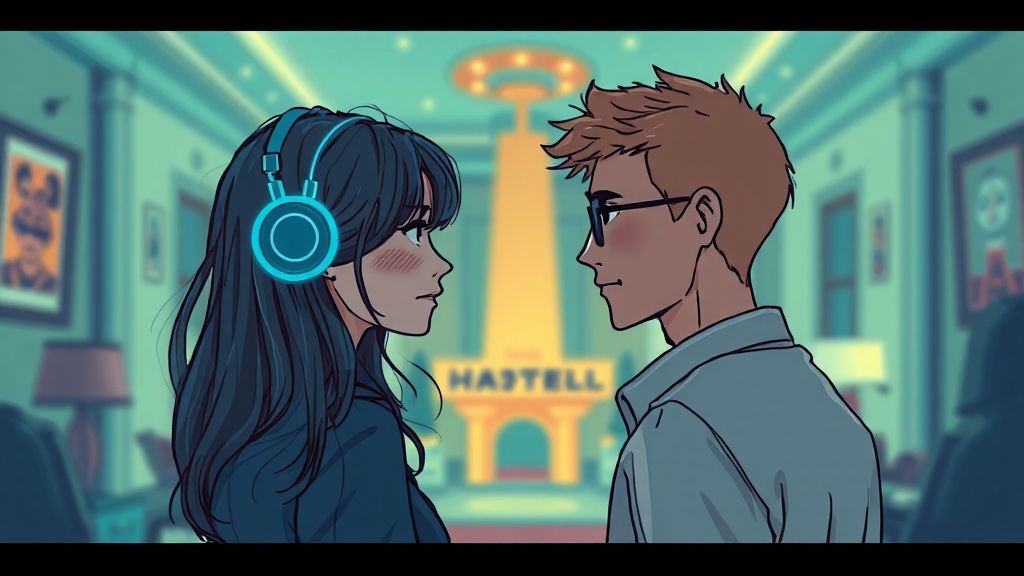 블랙 미러 심층 분석: 미래 기술, 사회 문제, 윤리적 딜레마 탐구 4 주요 등장인물 관계 (illustration 스타일)