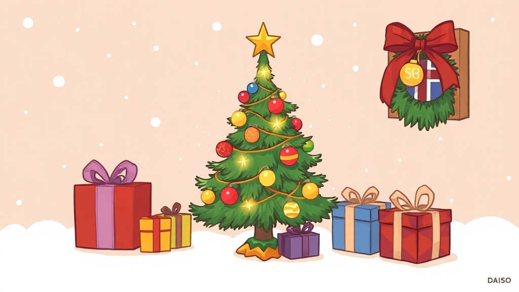 다이소 크리스마스 용품 총정리: 트리, 장식, 포장 & 인테리어 꿀팁까지! 3 크리스마스트리 종류 & 가격 비교 (cartoon 스타일)