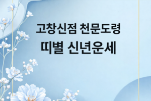 고창신점 병오년 범띠 신년운세 총정리: 천문도령 병오년 풀이