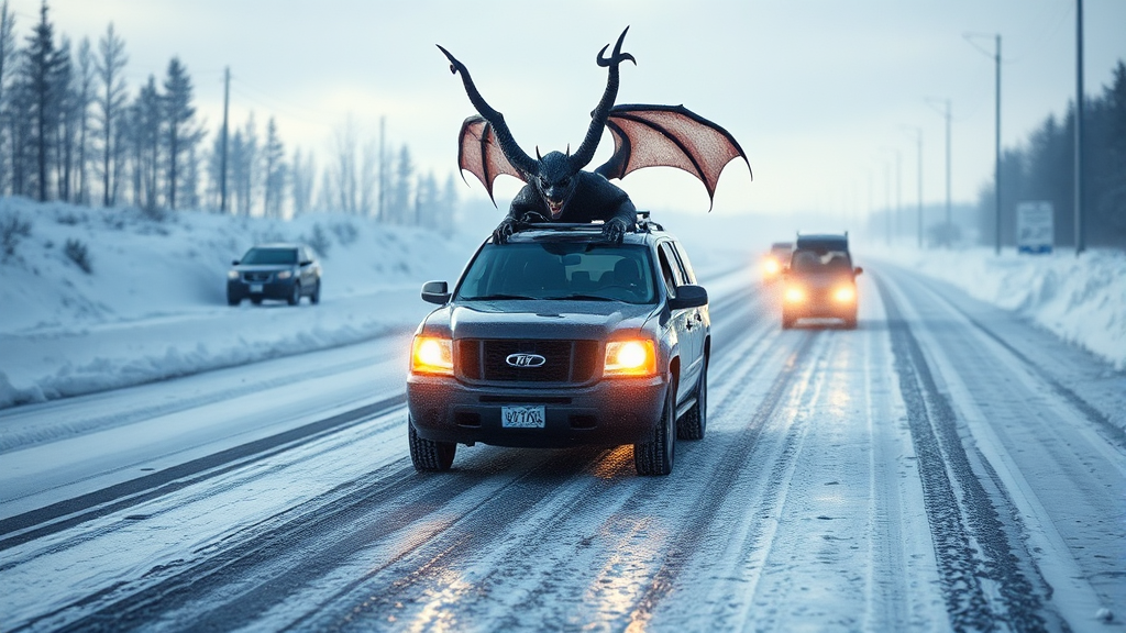 블랙아이스, 왜 위험할까요? (realistic 스타일)