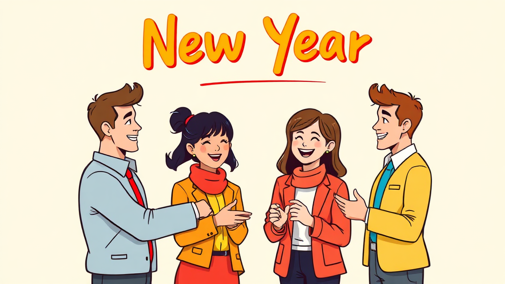 동료에게는 어떻게 인사할까요? (cartoon 스타일)