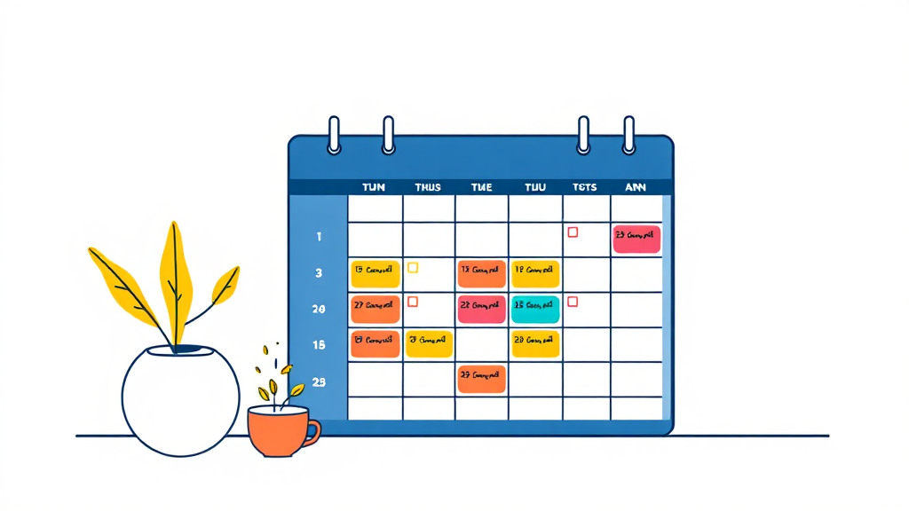 엑셀 달력 활용법: 스케줄 관리 (illustration 스타일)