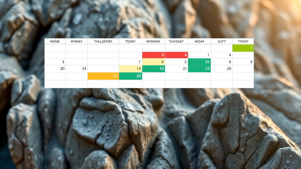 엑셀 달력 템플릿 특징 (realistic 스타일)