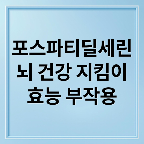포스파티딜세린 2026: 효능, 부작용, 복용법 완벽 정리 – 뇌 건강 가이드