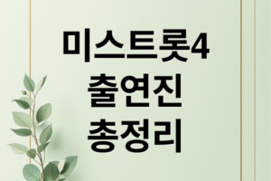미스트롯4 출연진 심사위원 총정리! 우승 후보, 시청 방법까지 2026 최신 정보