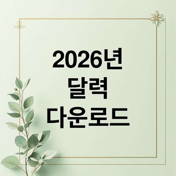 수정 후: 2026년 달력 다운로드 (엑셀 & PDF 무료 양식, 공휴일 정리)