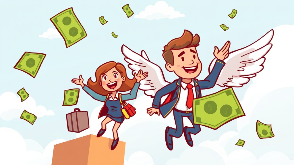 정책자금 활용 전략 (융자, 대출) (cartoon 스타일)