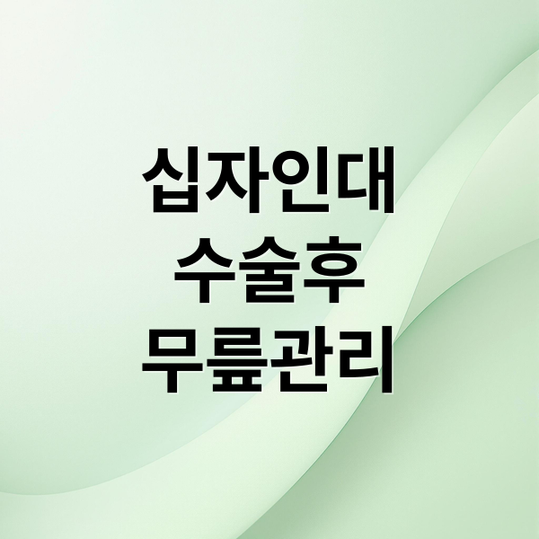 십자인대 수술 후 무릎 관리 필수 가이드: 콘드로이친 효과와 선택 및 섭취법 완벽 정리
