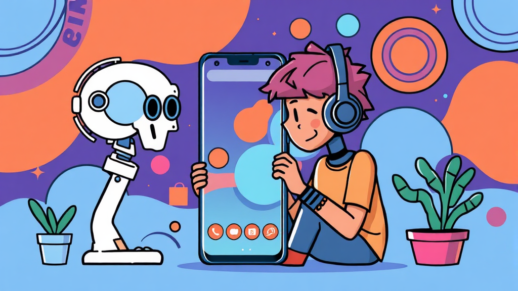 갤럭시 S26, AI 기능으로 개인화된 경험 제공 (cartoon 스타일)