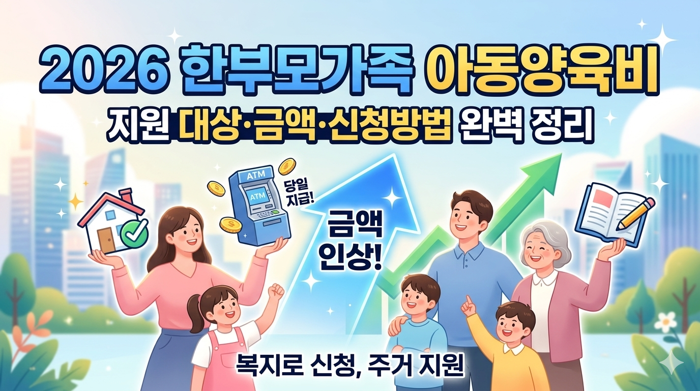 2026년 한부모가족 아동양육비 지원 대상·금액·신청방법 완벽 정리