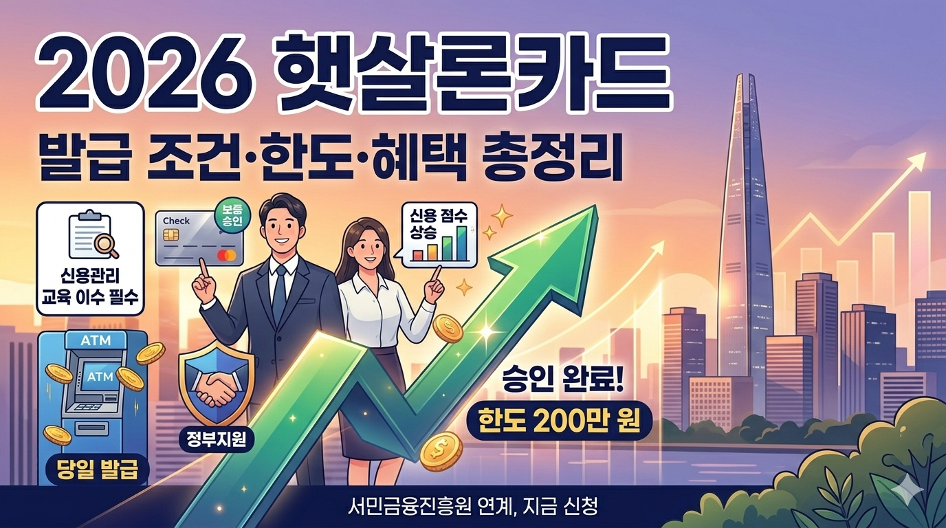 2026년 햇살론카드 발급 조건 및 신청 방법 총정리