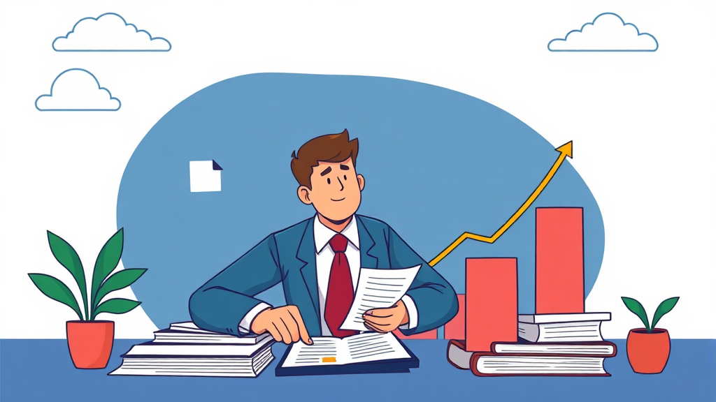 세무사 기장, 사업 성장에 따른 최적 타이밍 (cartoon 스타일)