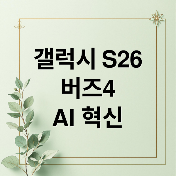 갤럭시 S26 & 버즈4: 강남 스튜디오 체험, AI 혁신과 사전 예약 혜택 총정리