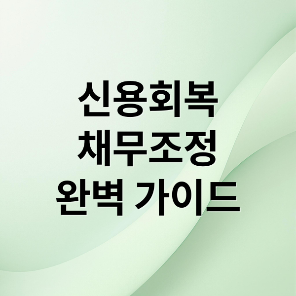 신용회복위원회 채무조정: 빚 부담 완화부터 신용 회복까지 완벽 가이드